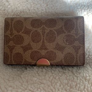 Coach leather/canvas dreamer card holder wallet